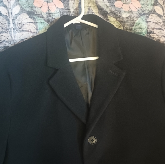 Hathaway Platinum Mens Wool Cashmere Overcoat 42S Black Dressy Classic Old Money - Picture 2 of 14